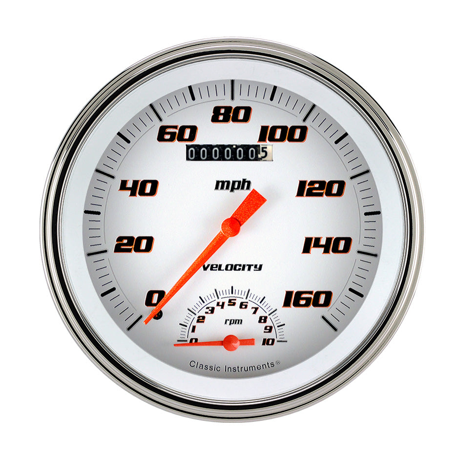 Classic Instruments VELOCITY WHITE 5IN SPEEDTACHULAR - VS50WSLF