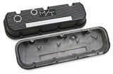 Holley 241-85 M/T Valve Covers - Vintage Style - Finned - BBC - Satin Black