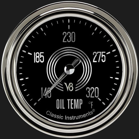 Classic Instruments V8 Speedster 2 5/8" Oil Temperature Gauge - V8SR328SLC