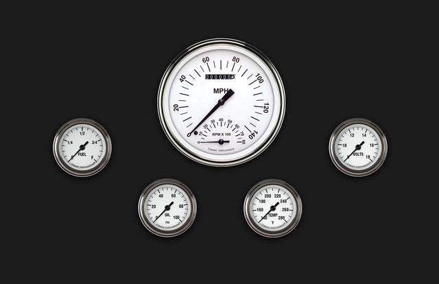 Classic Instruments White Hot Five Gauge Set 165 - WH165SLF