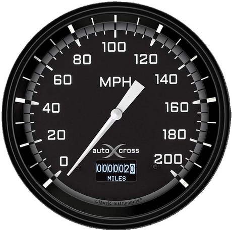Classic Instruments AutoCross Gray 4 5/8" Speedometer with Information Screen - AX56DGBLF