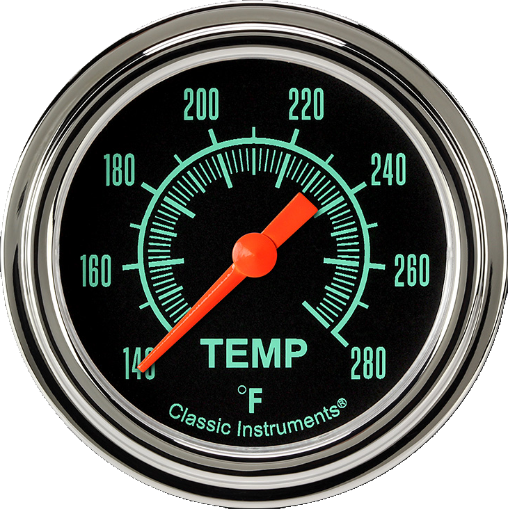 Classic Instruments G/Stock 2 5/8" Full Sweep Water Temperature Gauge - GS326SLF-12