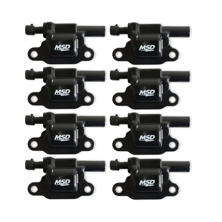 MSD Ignition Coil - Blaster Series - LS2/LS3/LS4/LS7/LS9 Engines -Black - 8-Pack - 826583