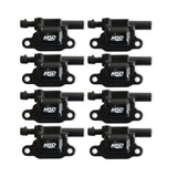 MSD Ignition Coil - Blaster Series - LS2/LS3/LS4/LS7/LS9 Engines -Black - 8-Pack - 826583