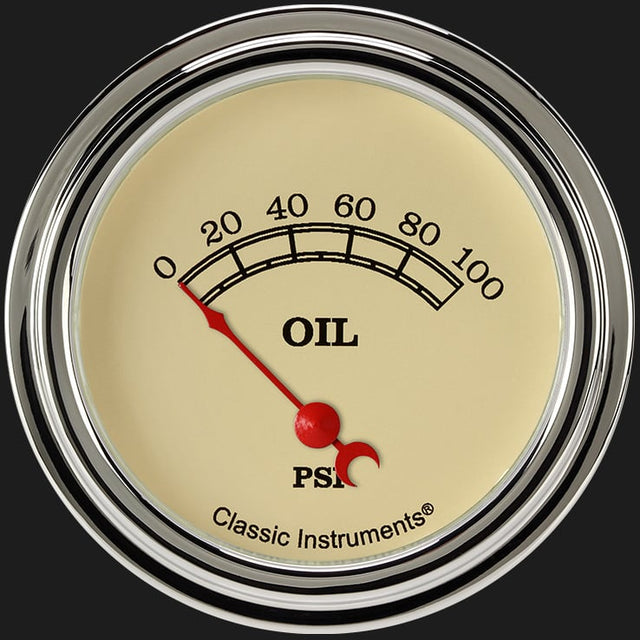 Classic Instruments Vintage 2 5/8" Oil Pressure Gauge - VT281SLF