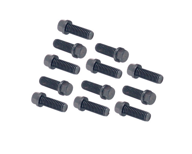 Mr Gasket Header Bolts -3/8-16 x 1 Inch Hex Head - Black Oxide - 917