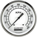 Classic Instruments Classic White 5" Speedometer Gauge (200 KPH) - CW58SLC