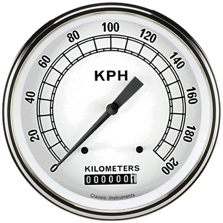 Classic Instruments CLASSIC WHITE 5IN SPEEDO 200 KPH - CW58SLC