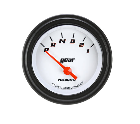 Classic Instruments Velocity White 2 1/8" Gear Indicator - VS07WBLF