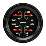 Classic Instruments Velocity Black 3 3/8" Quad - VS77BBLF