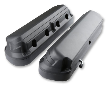 Holley 2-Piece Ford Style Valve Cover - Gen III/IV LS - Satin Black - 241-187