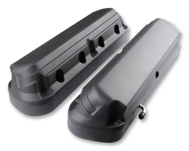Holley 241-187 2-Piece Ford Style Valve Cover - Gen III/IV LS - Satin Black