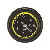 Classic Instruments Autocross Yellow 2-1/8" Fuel Pressure Gauge (15 PSI) - AX145YBLF