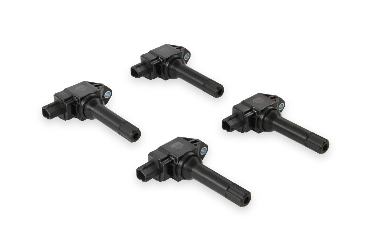 ACCEL Ignition Coils- Fits Subaru, Scion and Toyota 2.0L Boxer 2015-2019, Black 4-Pack - 140089K-4