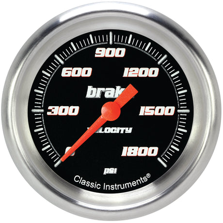 Classic Instruments Velocity Black 2-5/8" Brake Pressure Gauge - VS367BAPF