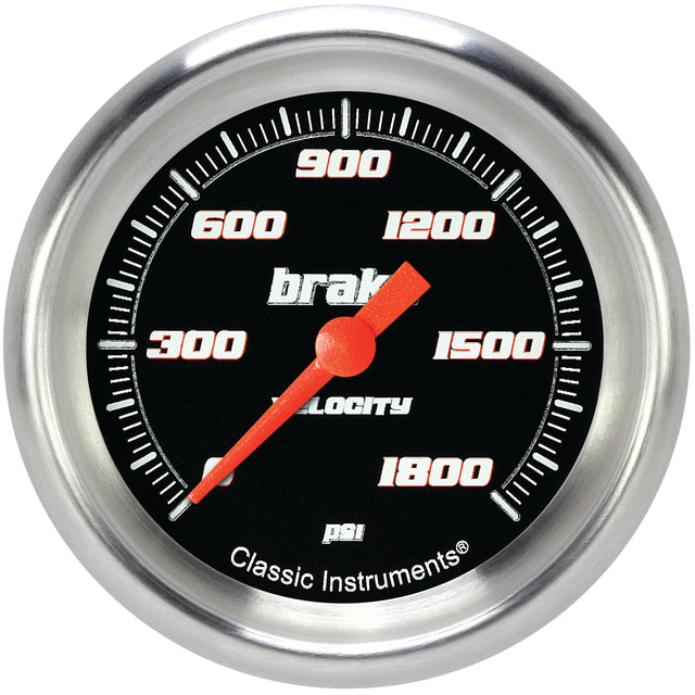 Classic Instruments Velocity Black 2-5/8" Brake Pressure Gauge - VS367BAPF