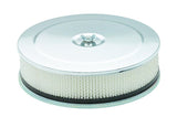 Mr Gasket Air Cleaner - 9 Inch Diameter x 2-3/4 Inch Tall - Chrome - 1487
