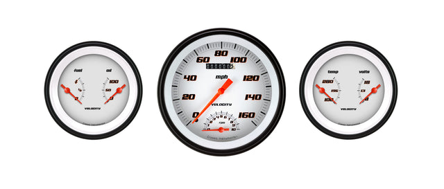 Classic Instruments Velocity White Three Gauge Set - VS61WBLF