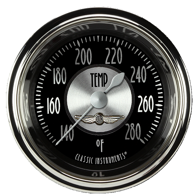 Classic Instruments All American Tradition 2 1/8" Full Sweep Water Temperature Gauge - AT126SHC-06