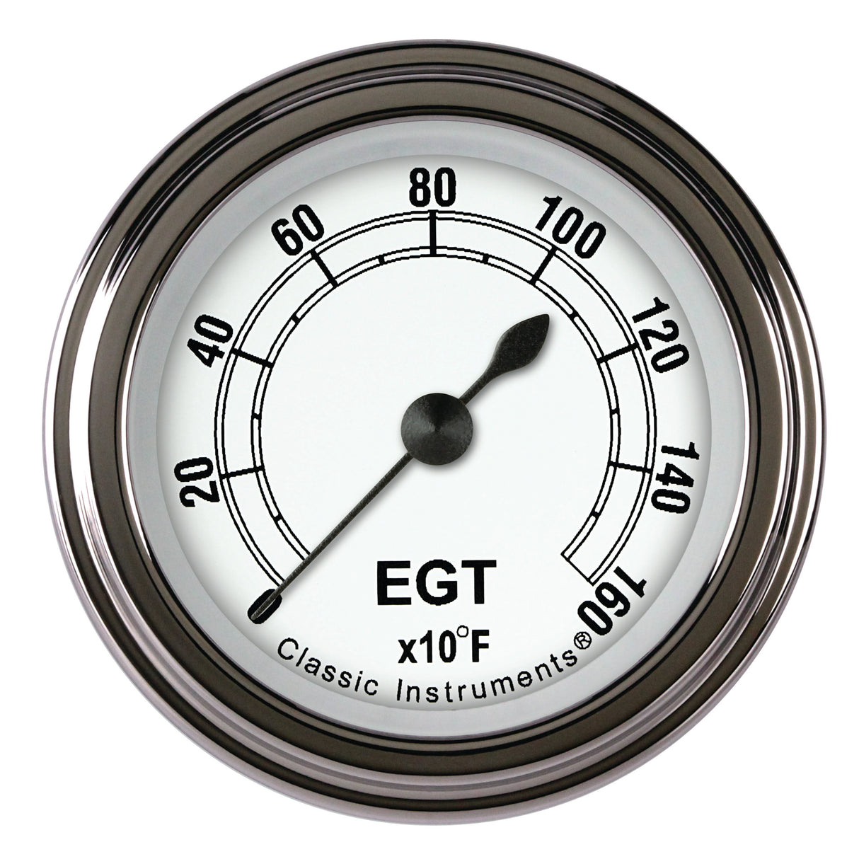 Classic Instruments Classic White 2-1/8" Exhaust Gas Tempature Gauge - CW198SLF