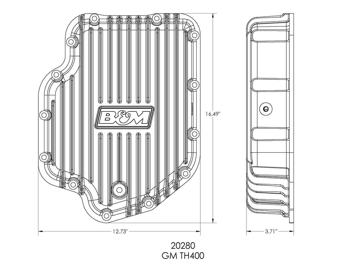 B&M Hi-Tek Deep Transmission Pan - Aluminum - 20280