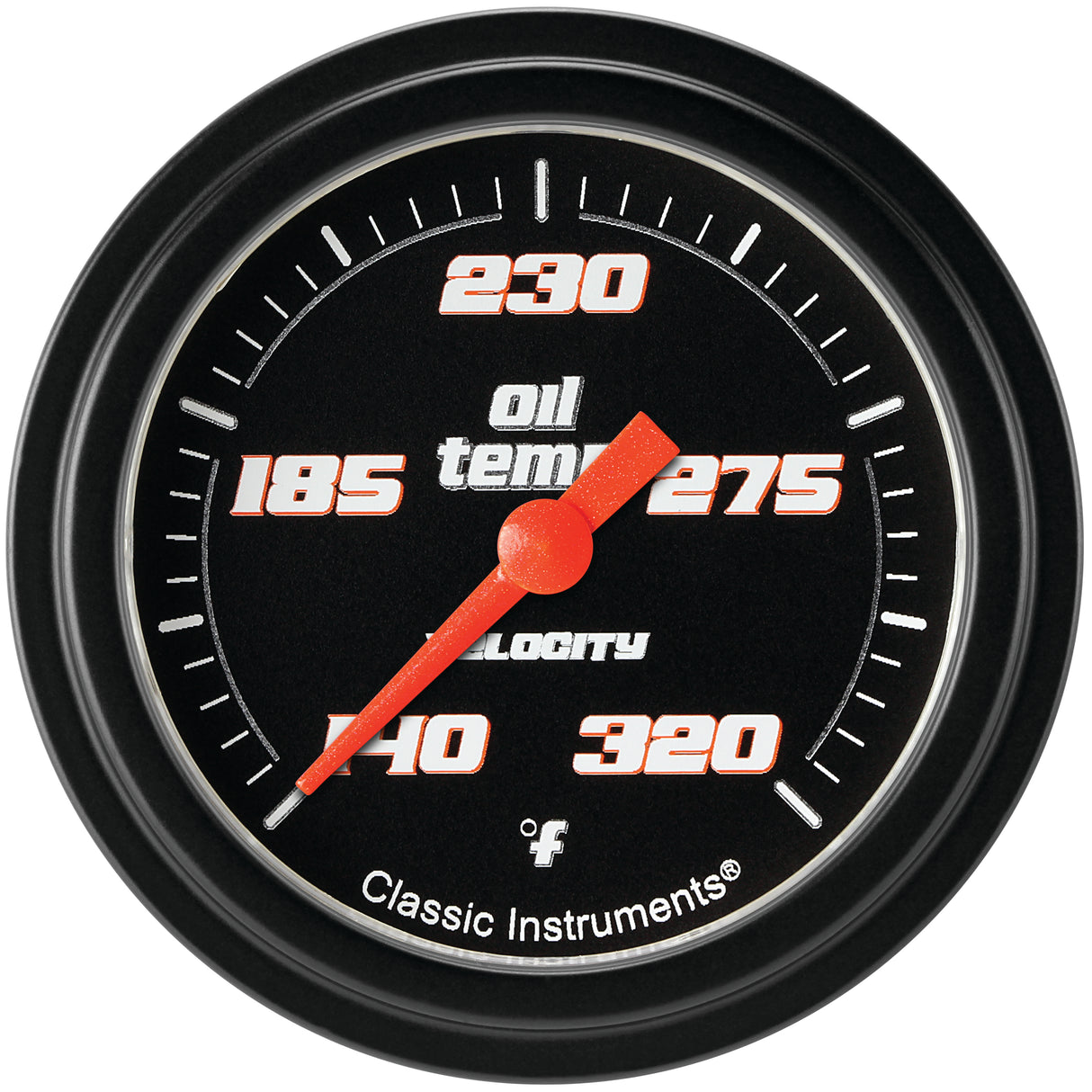 Classic Instruments Velocity Black 2-5/8" Oil Temperature Gauge - VS328BBLF