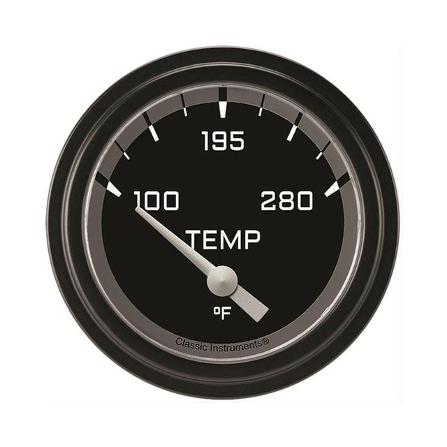 Classic Instruments AutoCross Gray 2 5/8" Short Sweep Water Temperature Gauge - AX226GBLF-02
