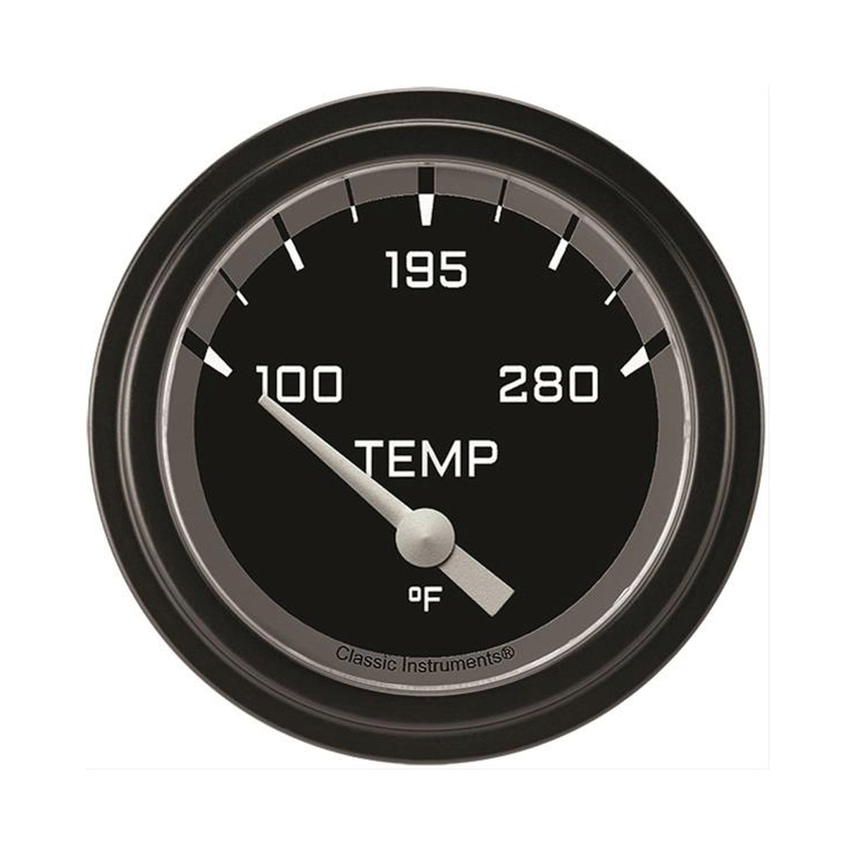 Classic Instruments AutoCross Gray 2 5/8" Short Sweep Water Temperature Gauge - AX226GBLF-12