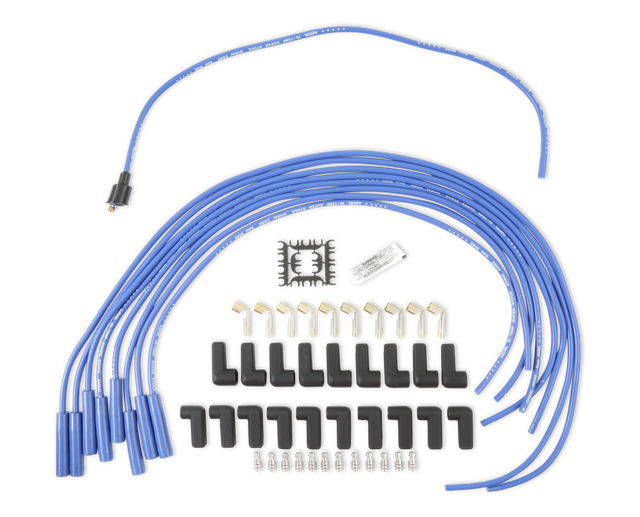 ACCEL Spark Plug Wire Set - 8mm - Universal - Blue Wire with Blue Straight Boots - 5040B