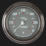 Classic Instruments Silver Gray 2 1/8" Oil Temperature Gauge - SG128SLF