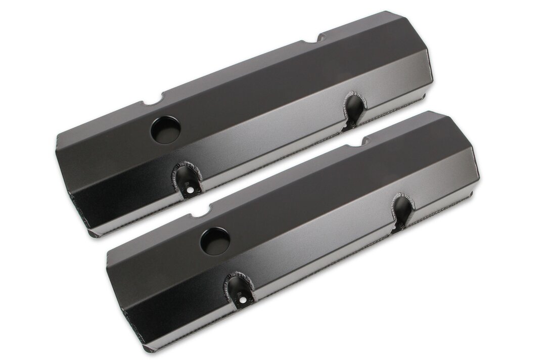 Mr Gasket Mr. Gasket Fabricated Aluminum Valve Covers - Black Finish - 6818BG