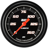 Classic Instruments Velocity Black 2-5/8" Air Pressure Gauge - VS318BBLF