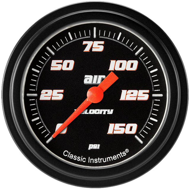 Classic Instruments Velocity Black 2-5/8" Air Pressure Gauge - VS318BBLF