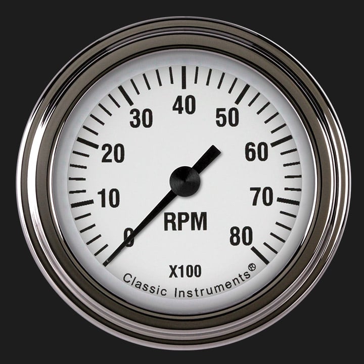 Classic Instruments White Hot 2 1/8" Tachometer - WH183SLF