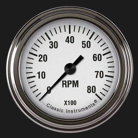 Classic Instruments White Hot 2 1/8" Tachometer - WH183SLF