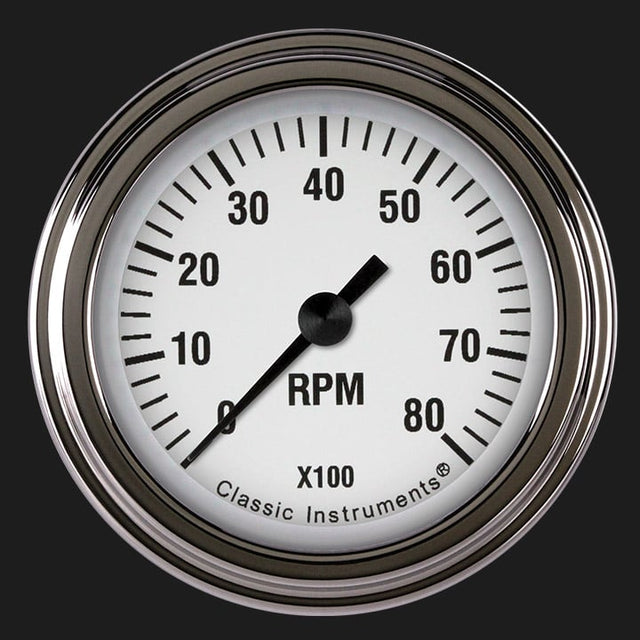 Classic Instruments White Hot 2 1/8" Tachometer - WH183SLF