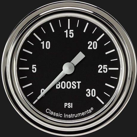 Classic Instruments Hot Rod 2 5/8" Boost Gauge, 30 psi - HR342SLF