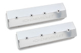 Holley 241-285 GM Licensed Valve Cover - Track Series - SBC - Fabricated Aluminum - Center Bolt - Silver