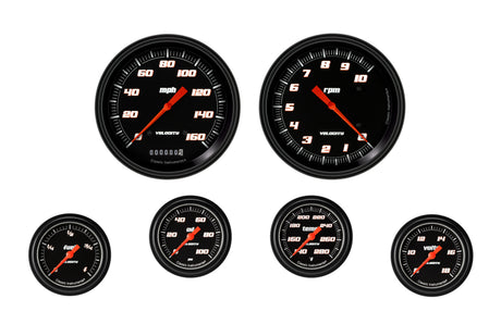 Classic Instruments Velocity Black Six Gauge Set 351 - VS351BBLF