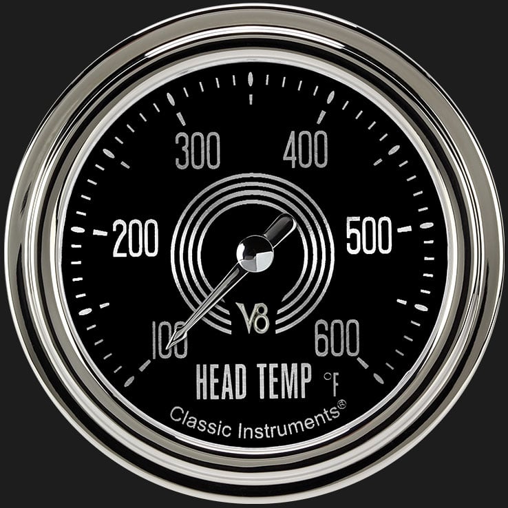 Classic Instruments V8 Speedster 2 5/8" Cylinder Head Temp. Gauge - V8SR397SLC