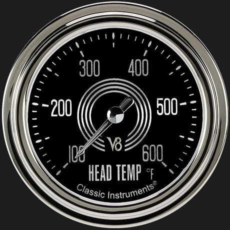 Classic Instruments V8 Speedster 2 5/8" Cylinder Head Temp. Gauge - V8SR397SLC