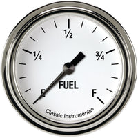 Classic Instruments White Hot 2-5/8" Fuel Level Gauge - WH309SLF