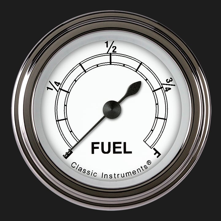 Classic Instruments Classic White 2 1/8" Fuel Gauge - CW109SLF