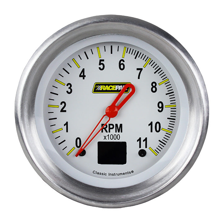 Classic Instruments Racepak 3-3/8" Tach White - 250-CI-080WA