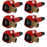 MSD Ignition Coil - Ford EcoBoost - 3.5L V6 - 3-Pin Connector - Red - 6-Pack - 82576