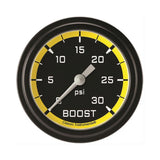 Classic Instruments Autocross Yellow 2-5/8" Boost Gauge (30 PSI) - AX342YBLF