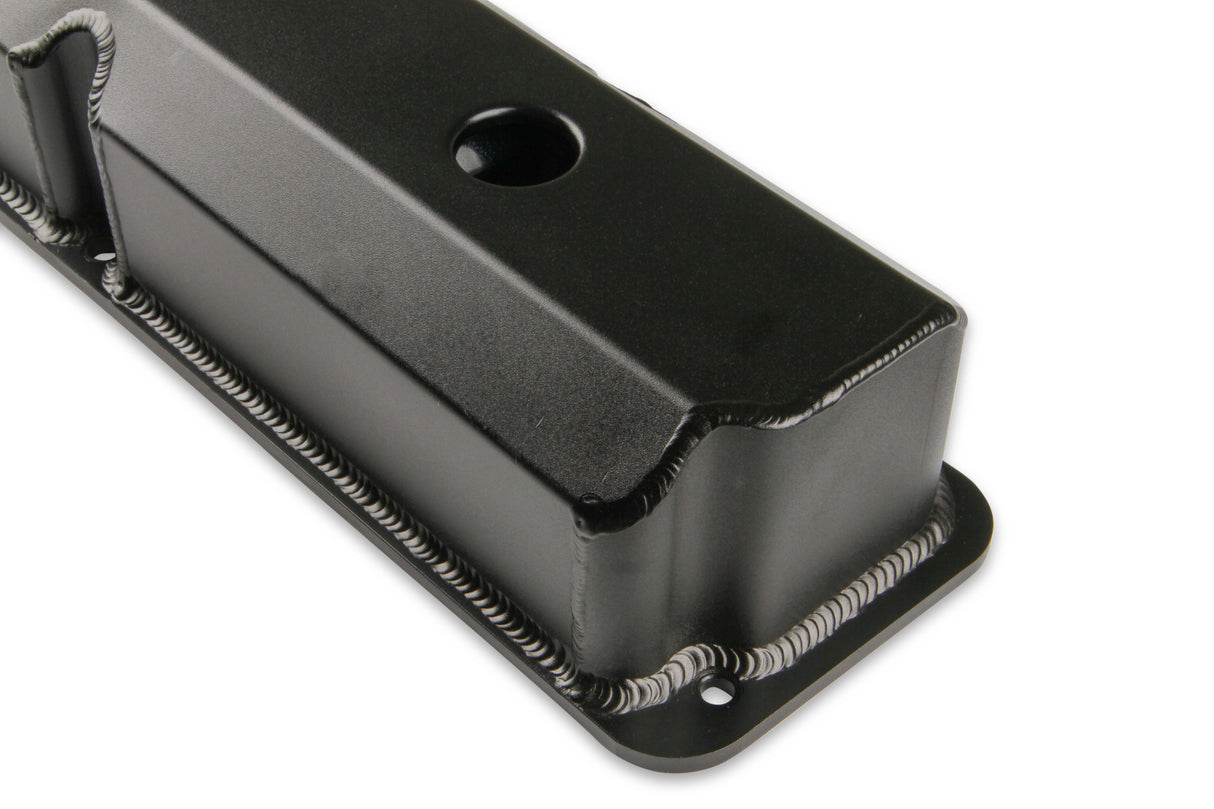 Mr Gasket Fabricated Aluminum Valve Covers - Black Finish - 6876BG