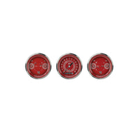 Classic Instruments V8 Red Steelie Three Gauge Set - V8RS04SHC