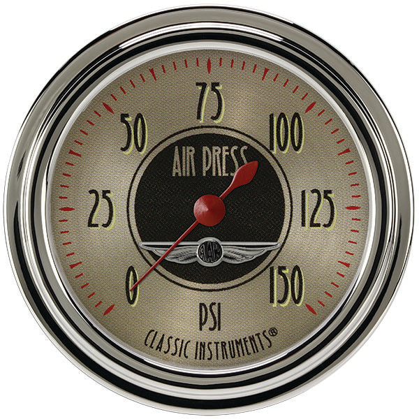Classic Instruments All American Nickel 2 5/8" Air Pressure Gauge - AN318SLC