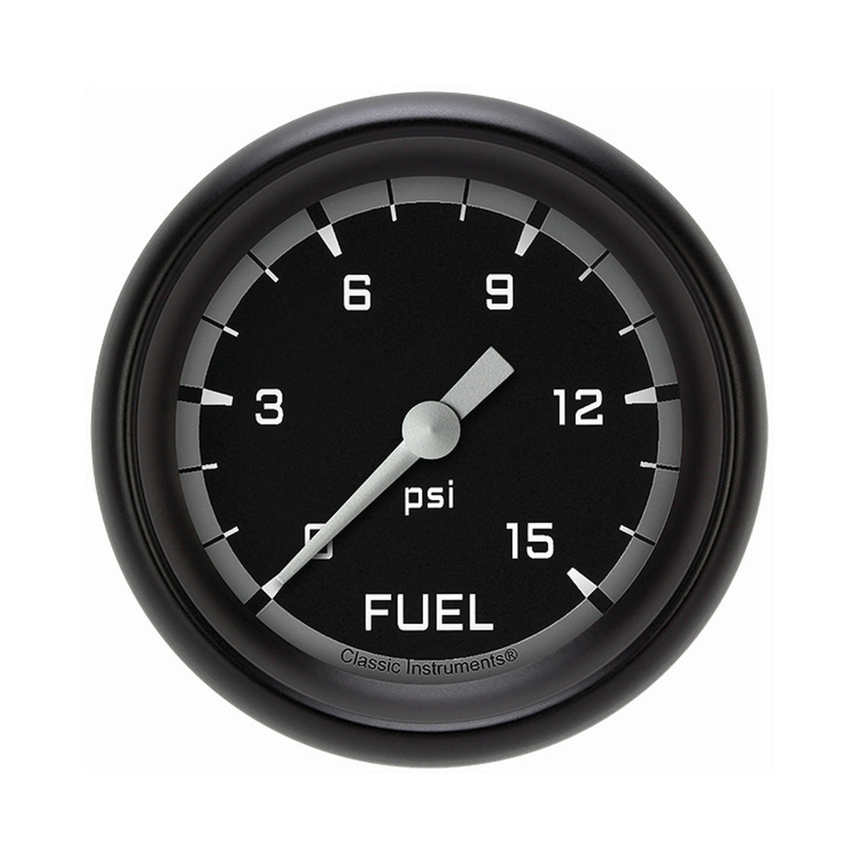 Classic Instruments Autocross Gray 2 5/8" Fuel Pressure Gauge, 15 psi - AX345GBPF